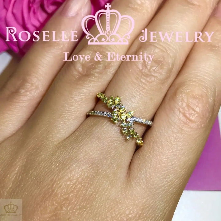 Twist Fancy Yellow Wedding Ring - BA28 - Roselle Jewelry