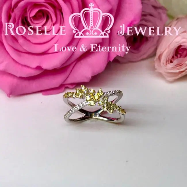 Twist Fancy Yellow Wedding Ring - BA28 - Roselle Jewelry