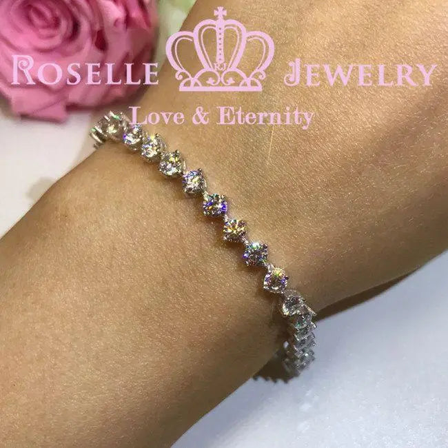 Round Brilliant Cut Four Prong Tennis Bracelet - B15 - Roselle Jewelry