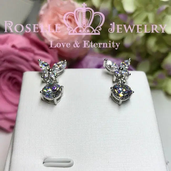 Marquise Cut Butterfly Drop Earrings - EM3 - Roselle Jewelry