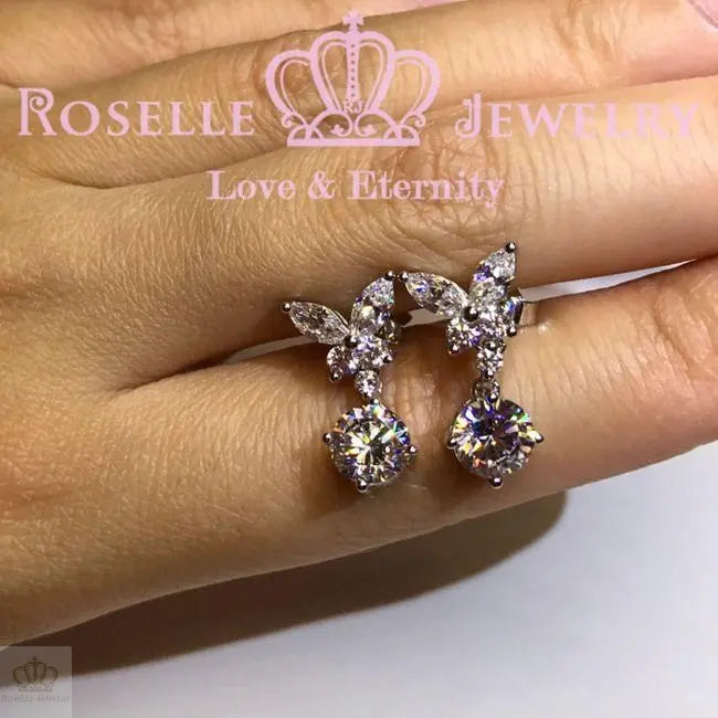 Marquise Cut Butterfly Drop Earrings - EM3 - Roselle Jewelry