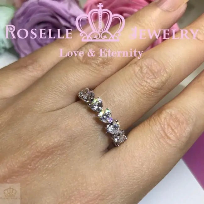Heart Shape Eternity Wedding Ring -BH1 - Roselle Jewelry