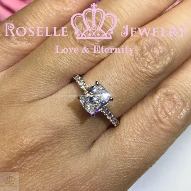 Cushion Cut Side Stone Engagement Ring - TC2 - Roselle Jewelry