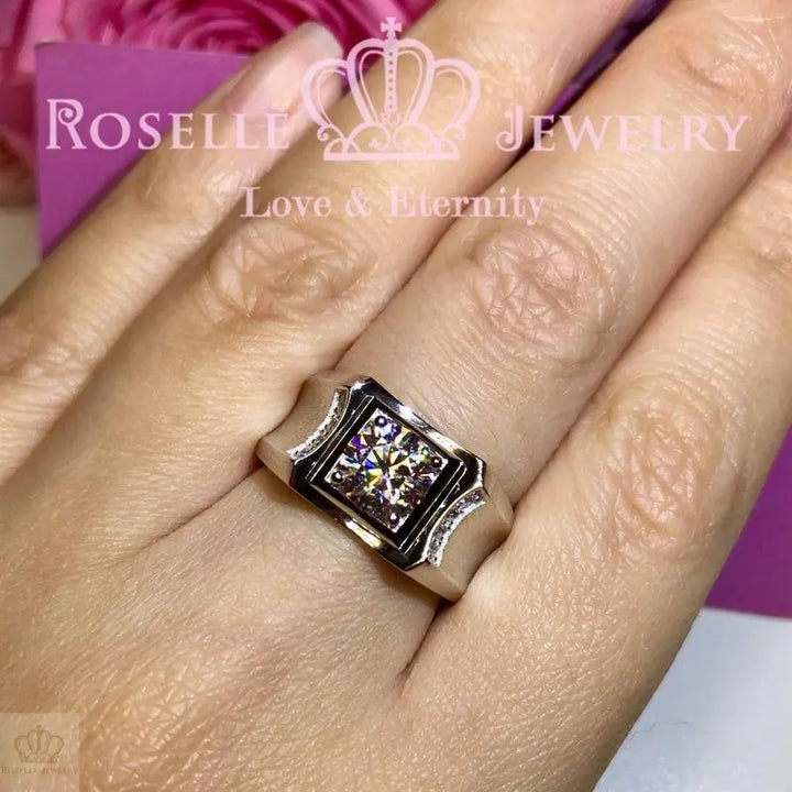 Side Stone Men's Ring - TM2 - Roselle Jewelry