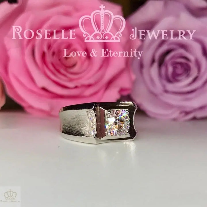 Side Stone Men's Ring - TM2 - Roselle Jewelry