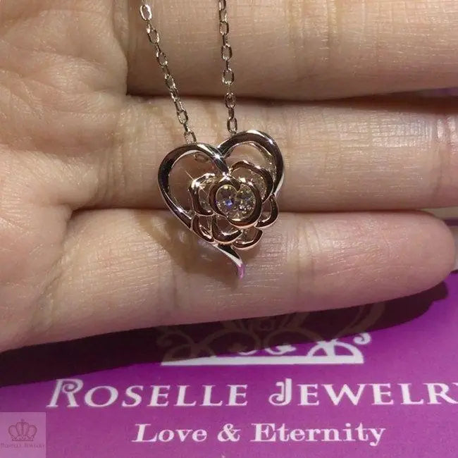 Heart Shape Dacing Stone Pendants - CD2 - Roselle Jewelry