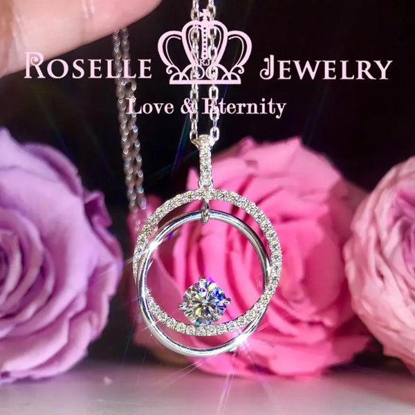 Dazzling Halo Drop Pendants - RC5 - Roselle Jewelry