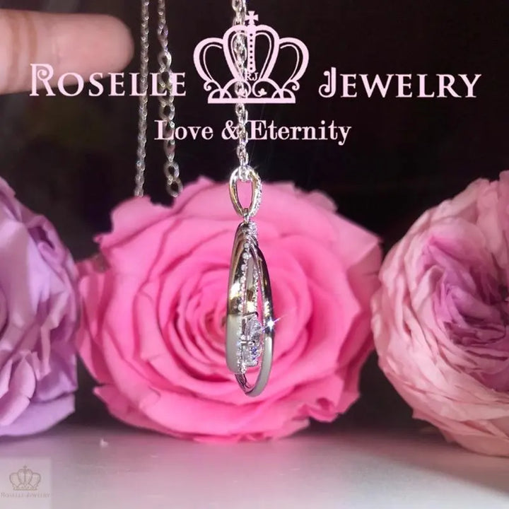 Dazzling Halo Drop Pendants - RC5 - Roselle Jewelry