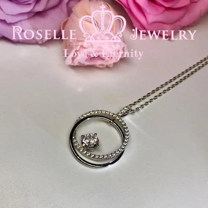Dazzling Halo Drop Pendants - RC5 - Roselle Jewelry