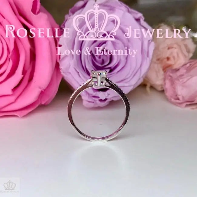 Heart Shape Side Stone Engagement Ring - HR2 - Roselle Jewelry