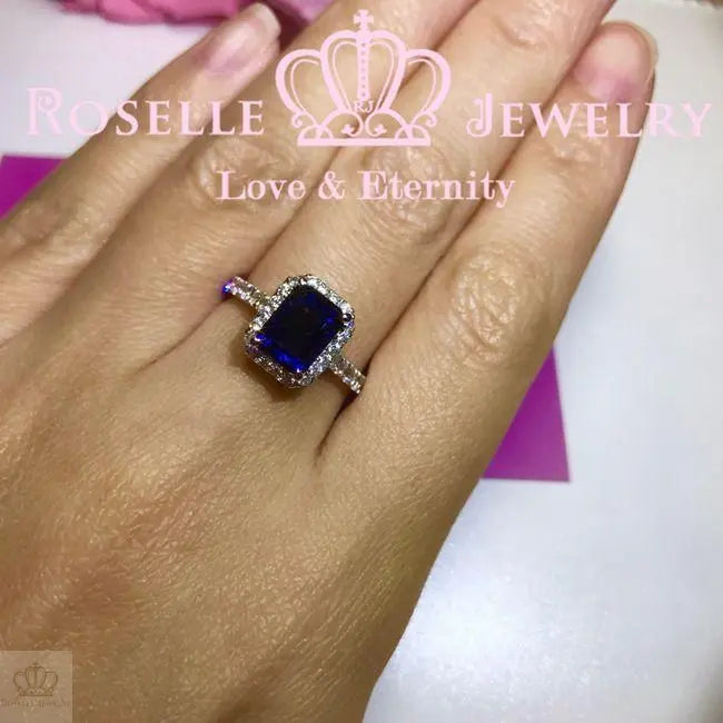 Emerald Cut Halo Engagement Ring - S10 - Roselle Jewelry