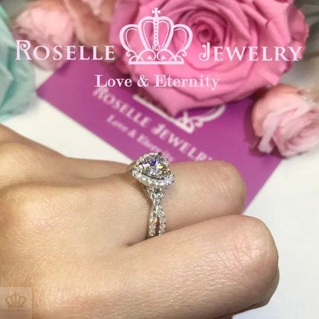 Heart Shape Halo Engagement Ring - VS6 - Roselle Jewelry