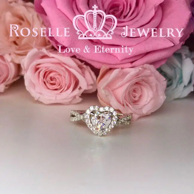 Heart Shape Halo Engagement Ring - VS6 - Roselle Jewelry