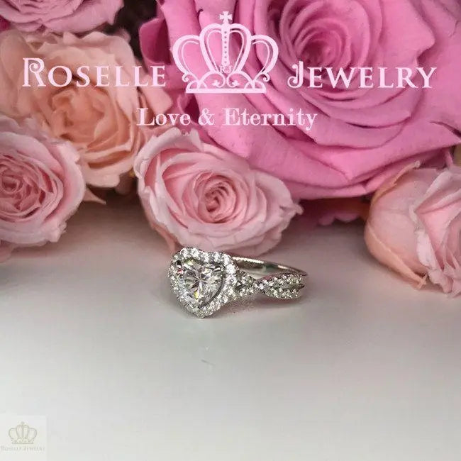 Heart Shape Halo Engagement Ring - VS6 - Roselle Jewelry