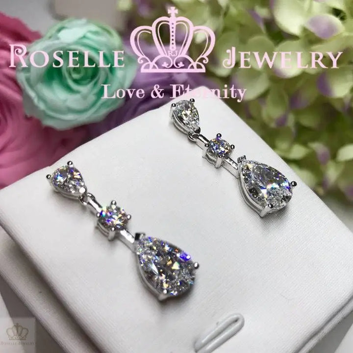 Pear Cut Drop Earrings - PE1 - Roselle Jewelry