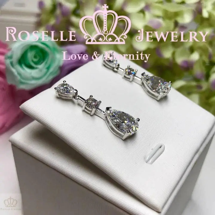 Pear Cut Drop Earrings - PE1 - Roselle Jewelry