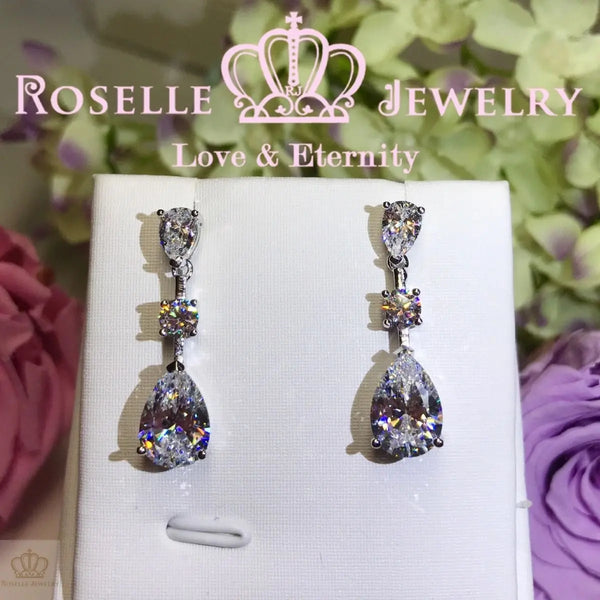 Pear Cut Drop Earrings - PE1 - Roselle Jewelry