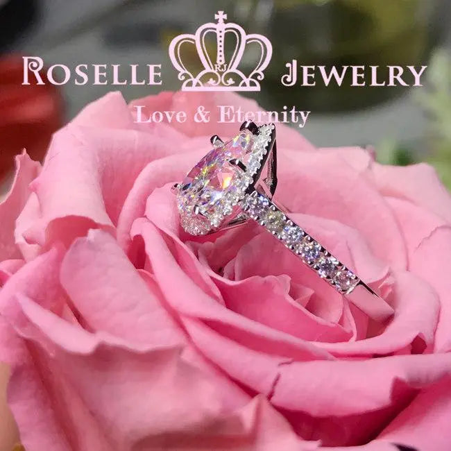 Pear Cut Halo Engagement Ring - VP1 - Roselle Jewelry