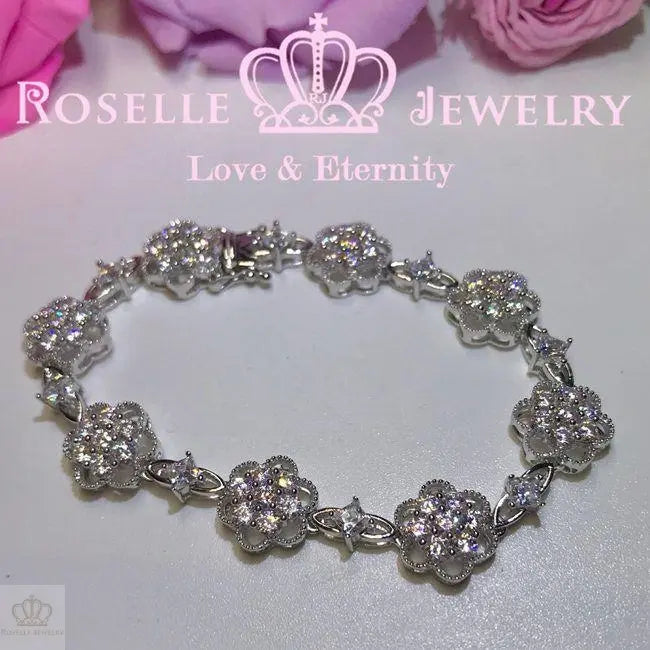 Floral Tennis Bracelet - BF1 - Roselle Jewelry