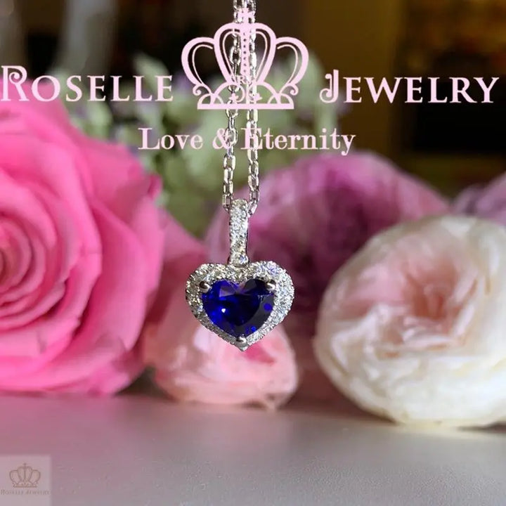Halo Happy Heart Shape Drop Pendants - HC4 - Roselle Jewelry
