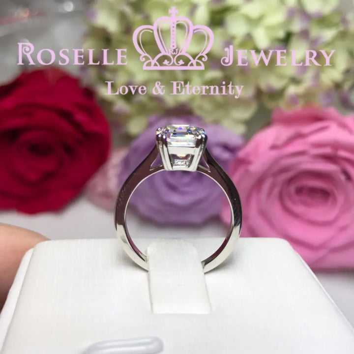 Asscher Cut Solitaire Engagement Ring - NA1 - Roselle Jewelry