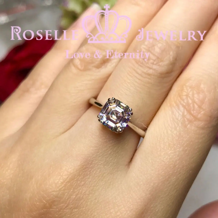 Asscher Cut Solitaire Engagement Ring - NA1 - Roselle Jewelry