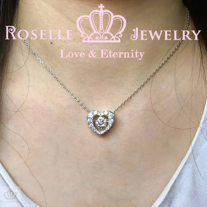 Heart Shpe Dancing Stone Pendants - CD8 - Roselle Jewelry