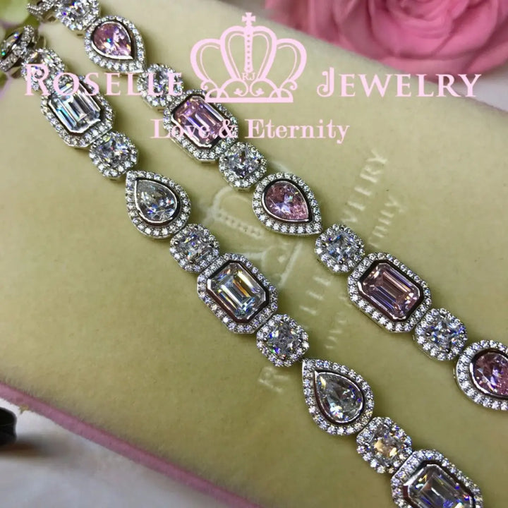 Emerald Cut, Pear Cut & Princess Cut Grand Bracelet -BP1 - Roselle Jewelry