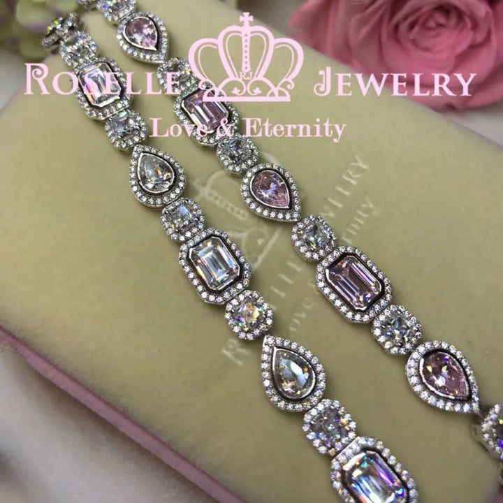 Emerald Cut, Pear Cut & Princess Cut Grand Bracelet -BP1 - Roselle Jewelry