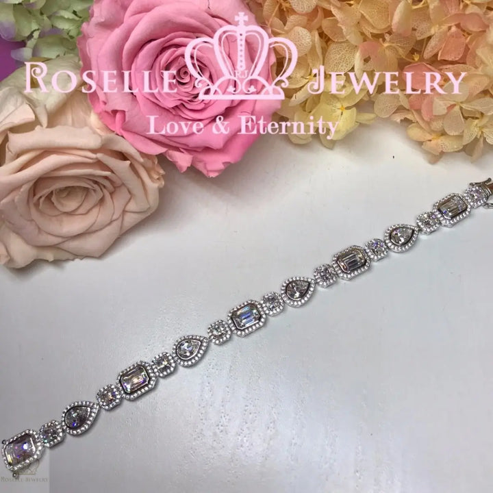 Emerald Cut, Pear Cut & Princess Cut Grand Bracelet -BP1 - Roselle Jewelry