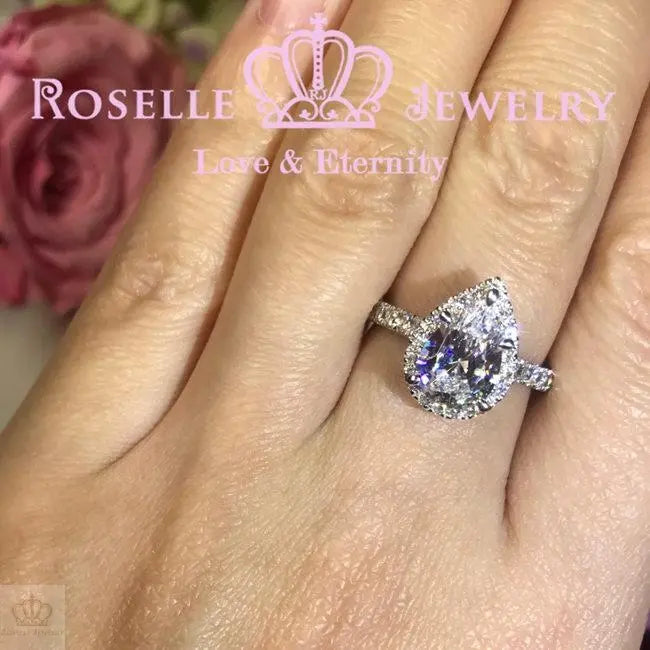 Pear Cut Halo Engagement Ring - VP1 - Roselle Jewelry