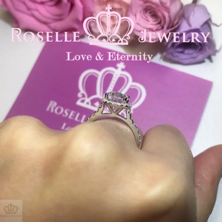 Halo Engagement Rings - V22 - Roselle Jewelry