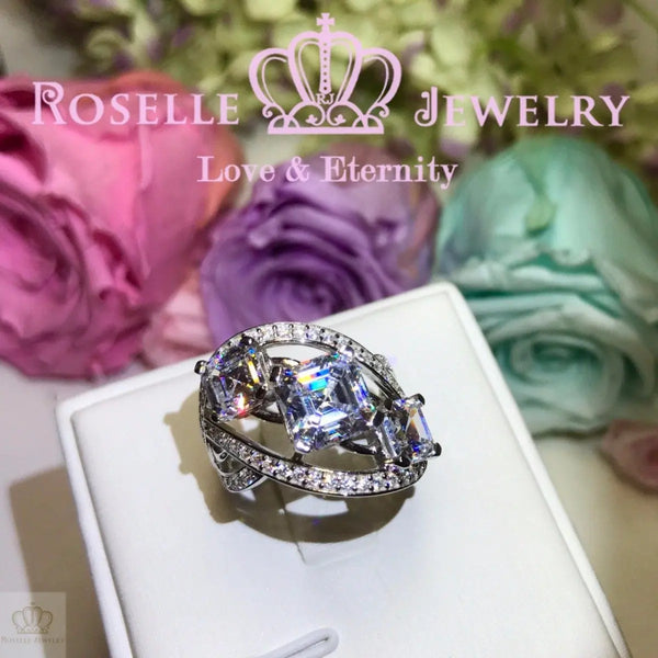 Asscher Cut Cocktail Fahion Rings - VA1 - Roselle Jewelry
