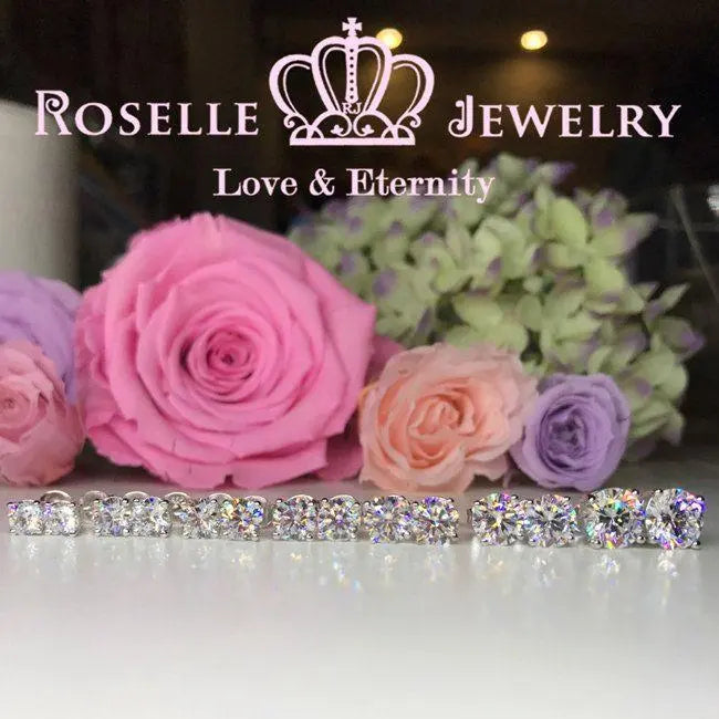 Four Prong Stud Earrings - R60 - Roselle Jewelry