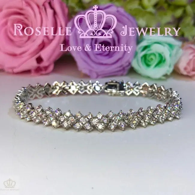 Cluster Tennis Bracelet - B040 - Roselle Jewelry