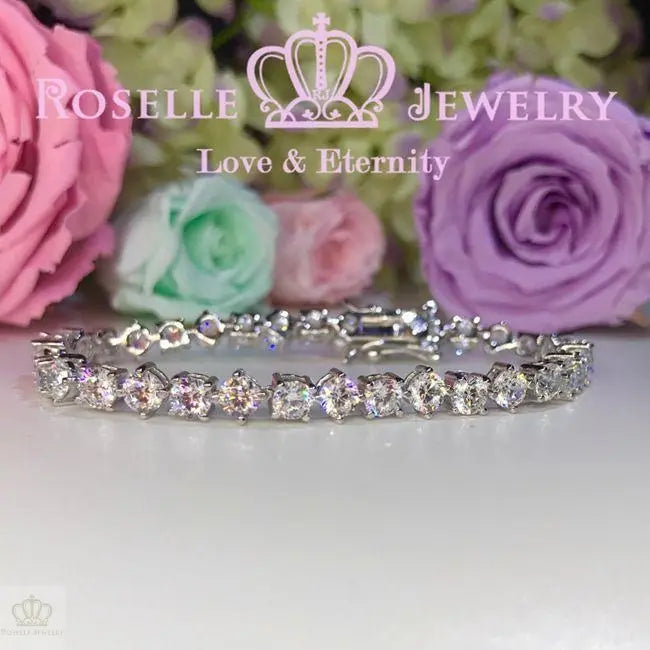 Round Brilliant Cut Tennis Bracelet - B202 - Roselle Jewelry