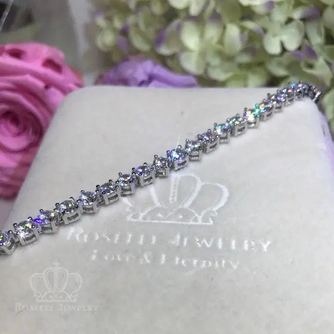 Round Brilliant Cut Tennis Bracelet - B202 - Roselle Jewelry
