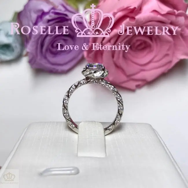 Floral Vintage Engagement Ring - V21 - Roselle Jewelry