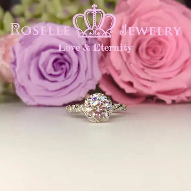 Floral Vintage Engagement Ring - V21 - Roselle Jewelry
