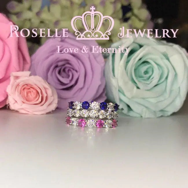 Seven Stone Common Prong Wedding Ring - BA10 - Roselle Jewelry