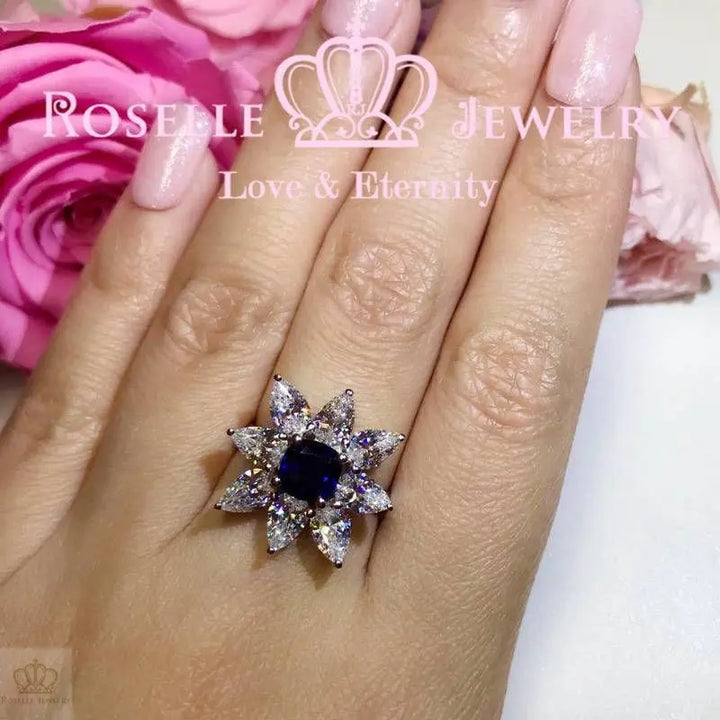 Lab Grown Sapphire Floral Fashion Ring - SS2 - Roselle Jewelry