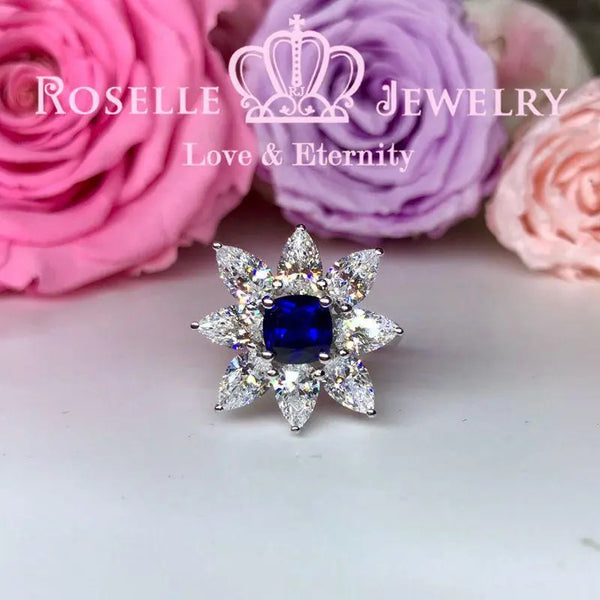Lab Grown Sapphire Floral Fashion Ring - SS2 - Roselle Jewelry