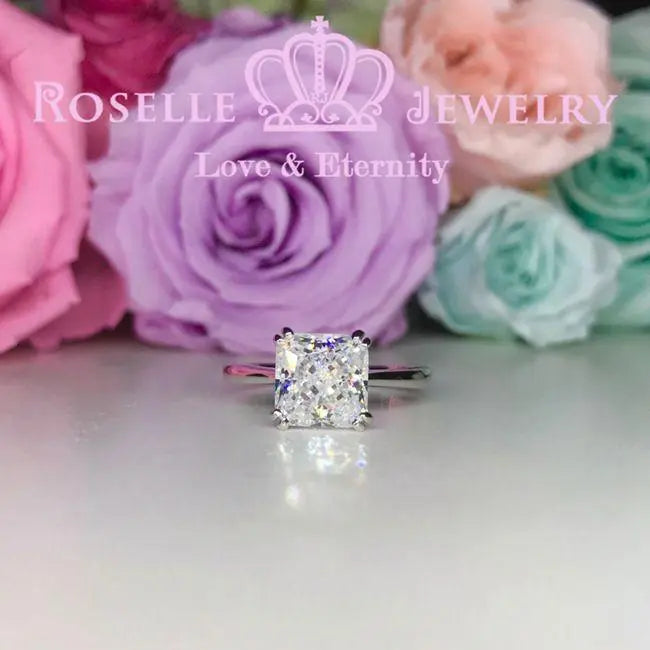 Four Prong Radiant Cut Solitaire Engagement Ring - NR1 - Roselle Jewelry