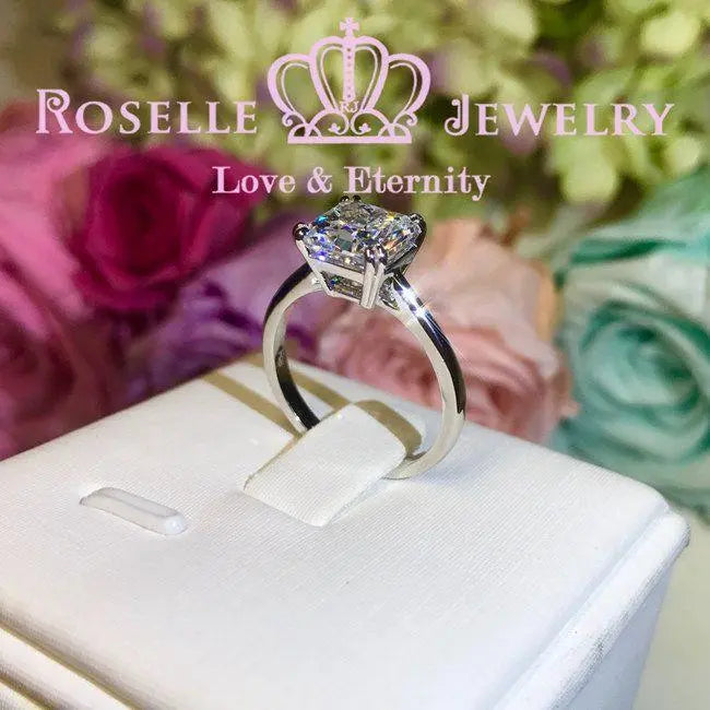 Four Prong Radiant Cut Solitaire Engagement Ring - NR1 - Roselle Jewelry