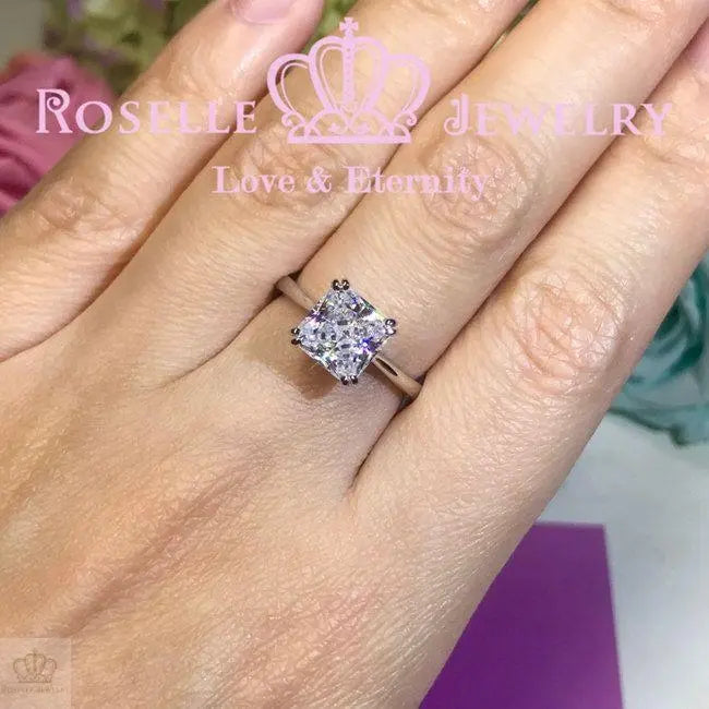Four Prong Radiant Cut Solitaire Engagement Ring - NR1 - Roselle Jewelry