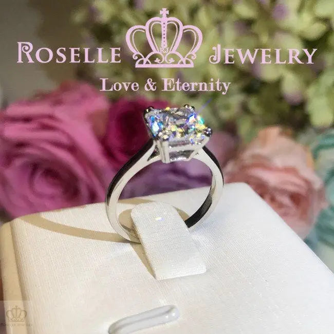 Four Prong Radiant Cut Solitaire Engagement Ring - NR1 - Roselle Jewelry