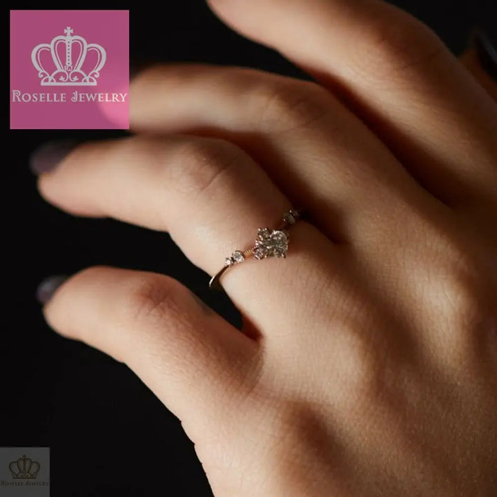 CURVED BLEEDING HEART FASHION RING - CV001 - Roselle Jewelry