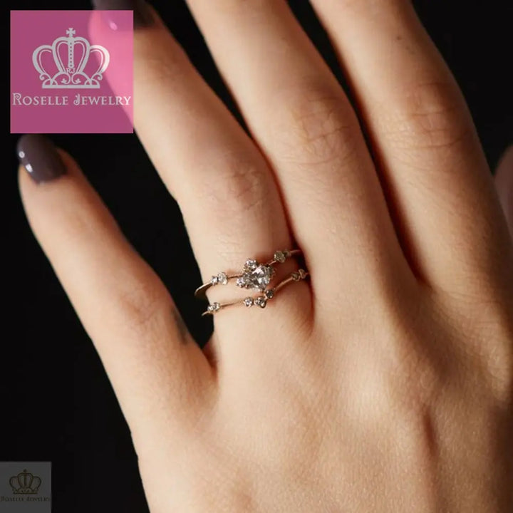 CURVED BLEEDING HEART FASHION RING - CV001 - Roselle Jewelry