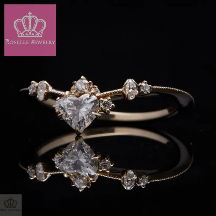 CURVED BLEEDING HEART FASHION RING - CV001 - Roselle Jewelry