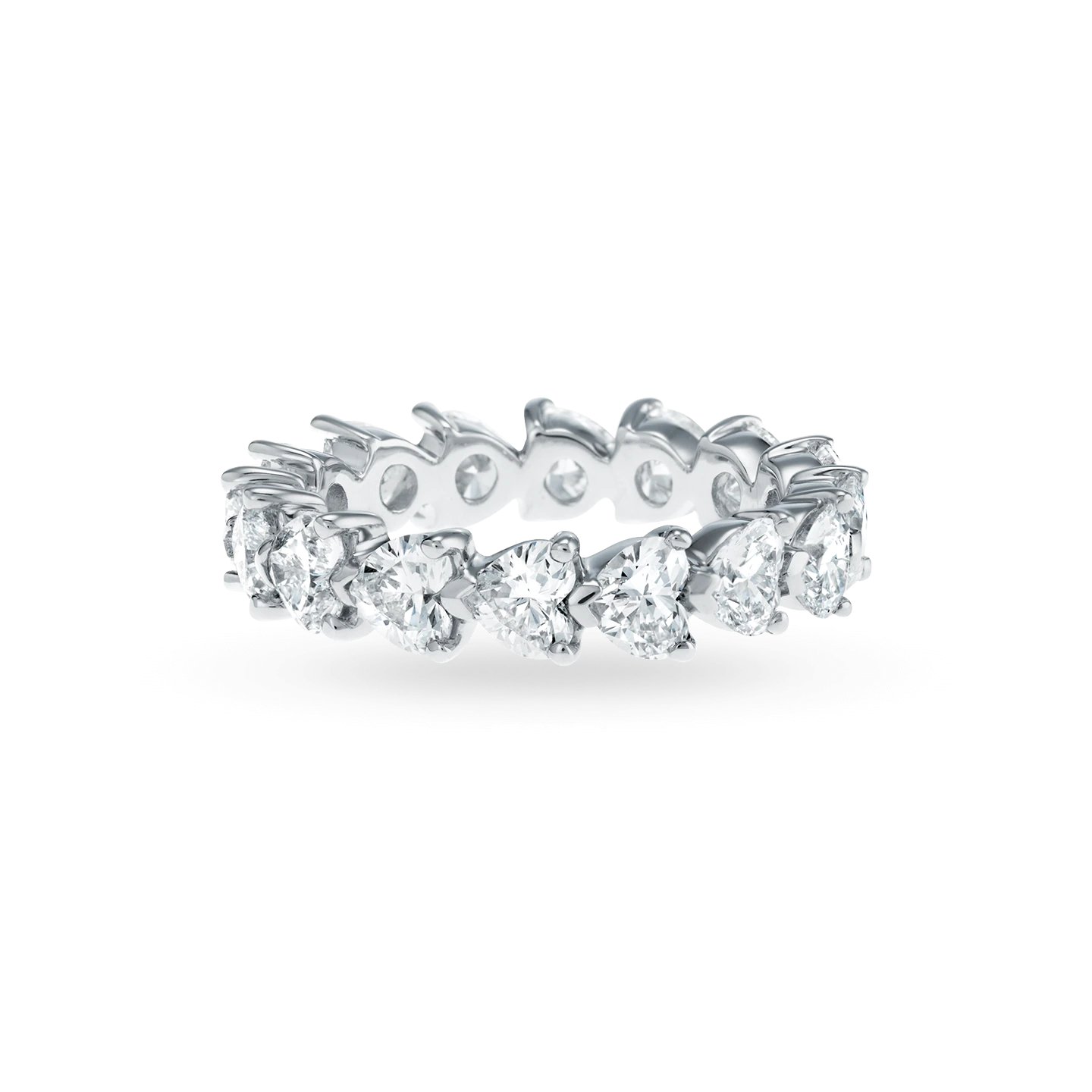 Heart Shape Eternity Diamond Wedding Band Ring - WR009 - Roselle Jewelry